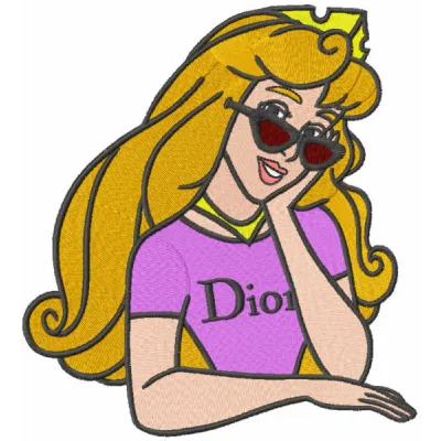 Preview of the Modern Aurora embroidery design from the Sleeping Beauty collection, showcasing intricate stitch patterns.