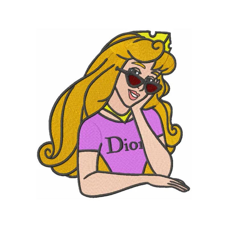 Preview of the Modern Aurora embroidery design from the Sleeping Beauty collection, showcasing intricate stitch patterns.