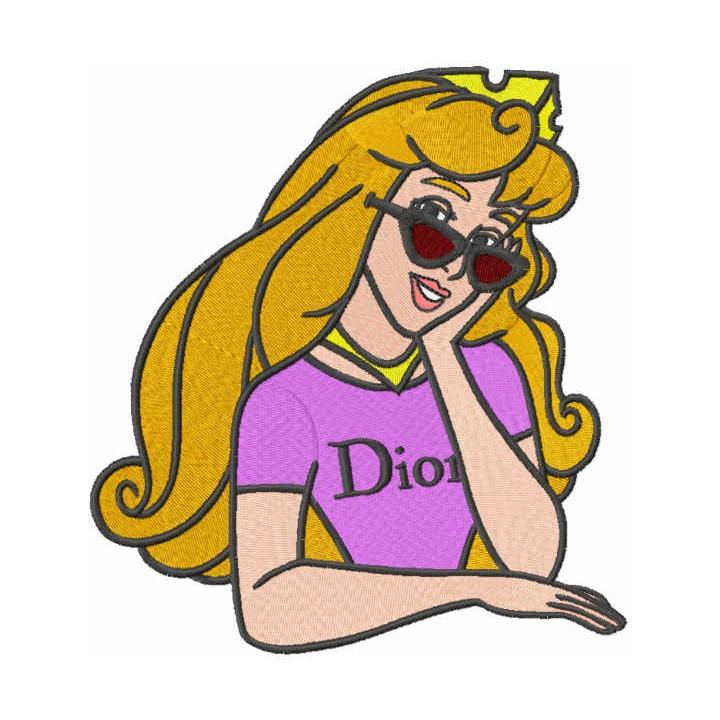 Modern Aurora embroidery design - Embroidery Design