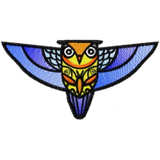 Patterned owl embroidery design - Embroidery Design