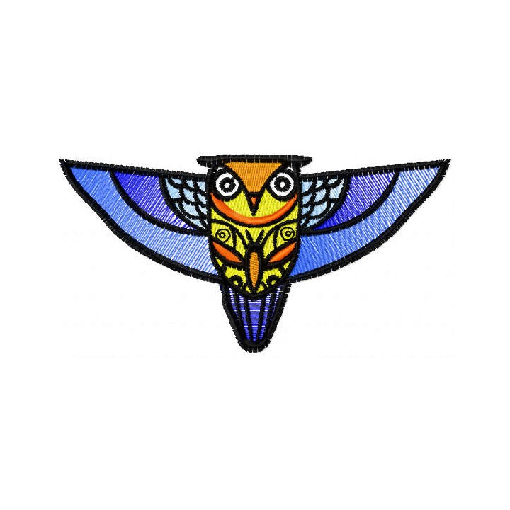 Patterned owl embroidery design - Embroidery Design
