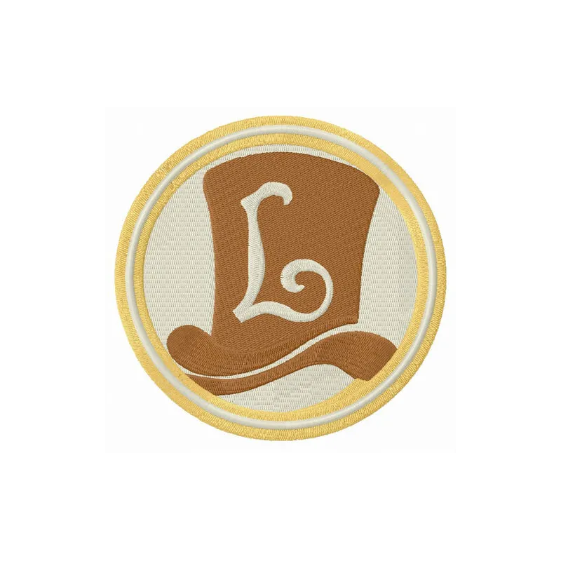 Preview of Professor Layton logo embroidery design, showcasing intricate details ideal for game-themed stitching projects.