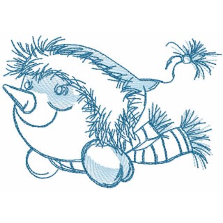 Light blue snowman embroidery design - Embroidery Design