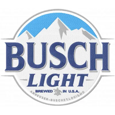 Busch Light logo embroidery design, showcasing intricate stitching patterns suitable for custom apparel and accessories.