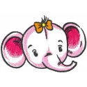 Preview of a baby elephant muzzle embroidery design, showcasing a charming animal motif for embroidery projects.