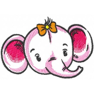 Baby elephant muzzle embroidery design - Embroidery Design