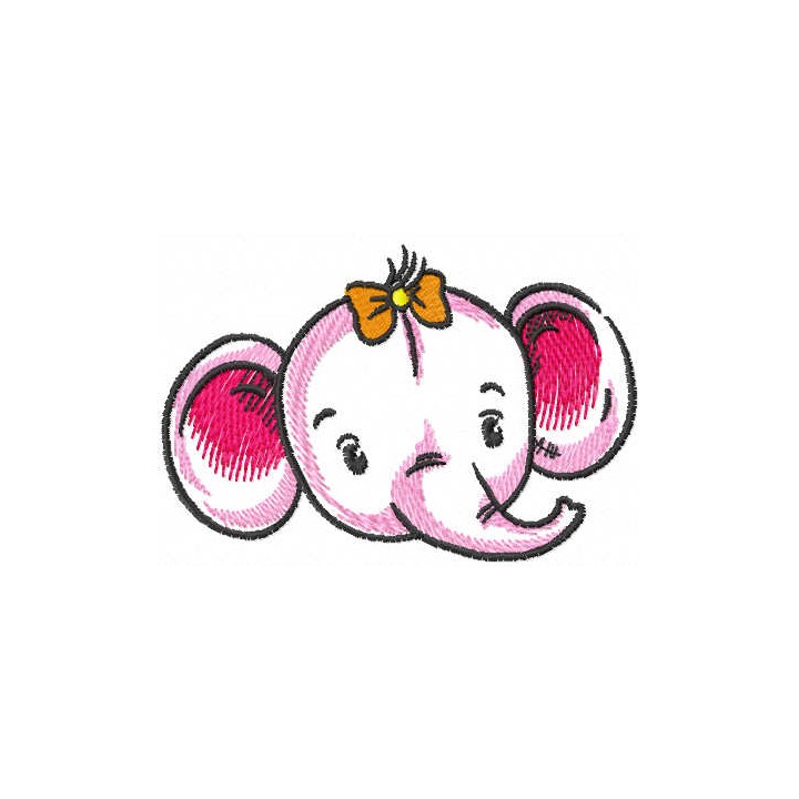 Baby elephant muzzle embroidery design - Embroidery Design