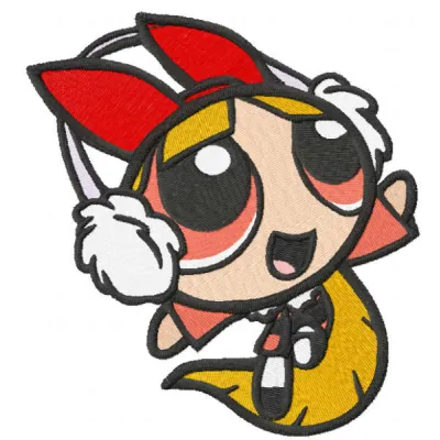 Preview of the Winter Blossom embroidery design featuring floral motifs inspired by the Powerpuff Girls.