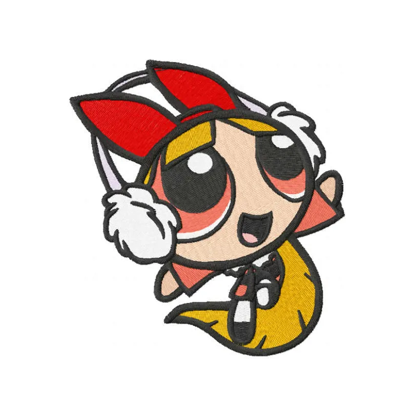 Preview of the Winter Blossom embroidery design featuring floral motifs inspired by the Powerpuff Girls.