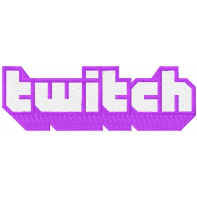 Twitch logo embroidery design showcasing the iconic logo for creative stitching on apparel and accessories.