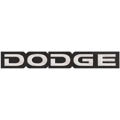 Dodge logo embroidery design featuring a detailed background, ideal for stitching on apparel and accessories.