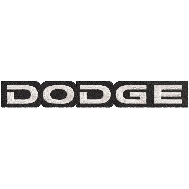 Dodge logo embroidery design featuring a detailed background, ideal for stitching on apparel and accessories.