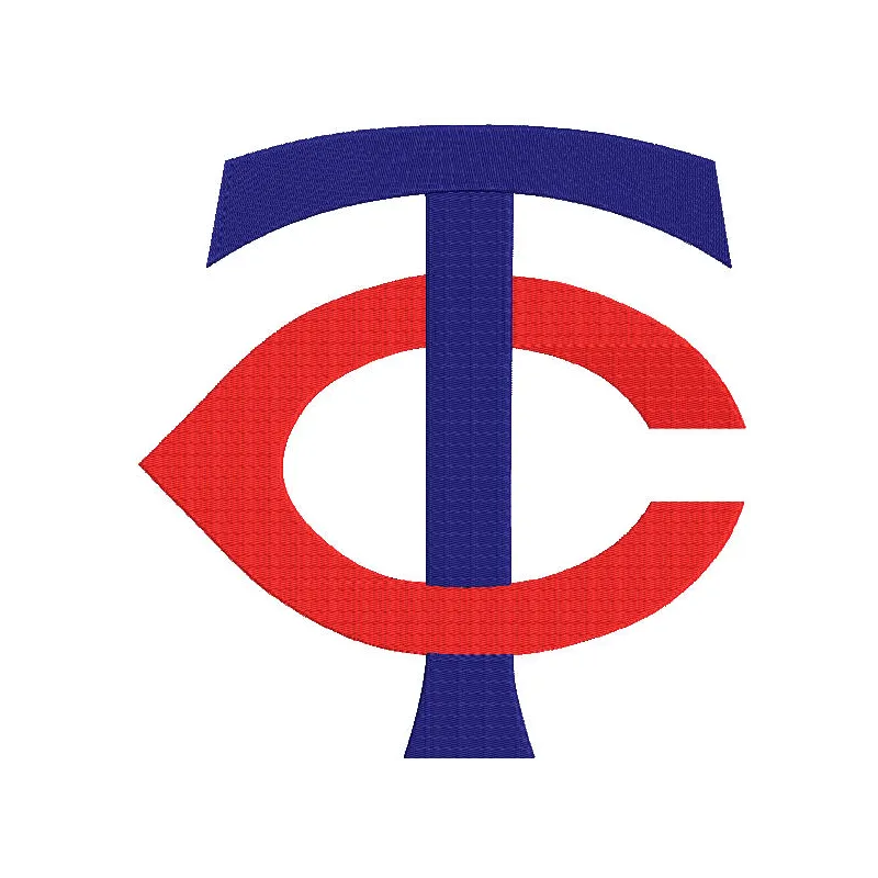 Minnesota Twins primary logo embroidery design showcased on a baseball cap, perfect for sports enthusiasts.