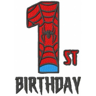 First spiderman birthday embroidery design - Embroidery Design
