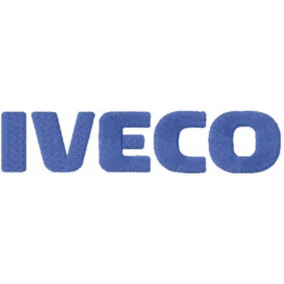 Iveco logo embroidery design showcasing intricate stitching patterns for automotive enthusiasts.