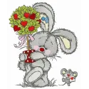 Bunny and mousekin Valentine's Day embroidery design showcasing cute stitched motifs perfect for festive projects.