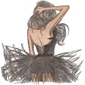 Preview of the Mysterious Dancer embroidery design, showcasing intricate stitching patterns of a ballet dancer.