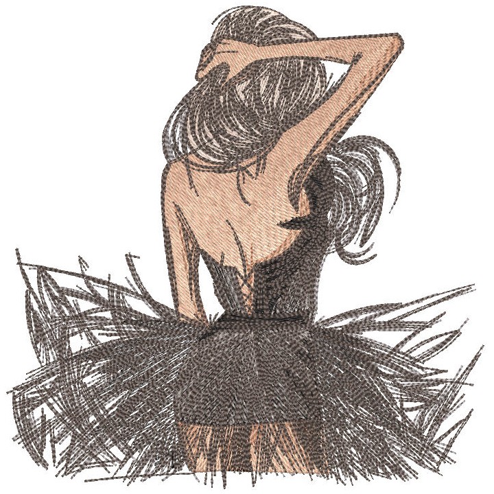 Mysterious dancer embroidery design - Embroidery Design
