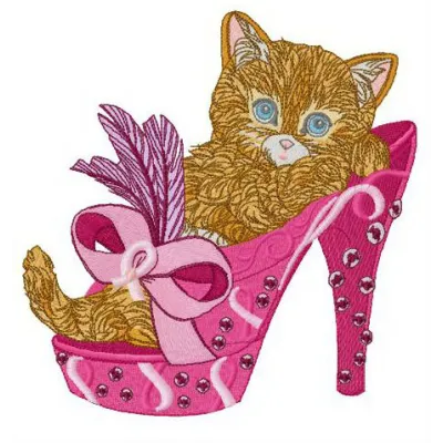 Preview of Glamorous Rest embroidery design featuring a serene cat motif, perfect for stitching on t-shirts or pillows.