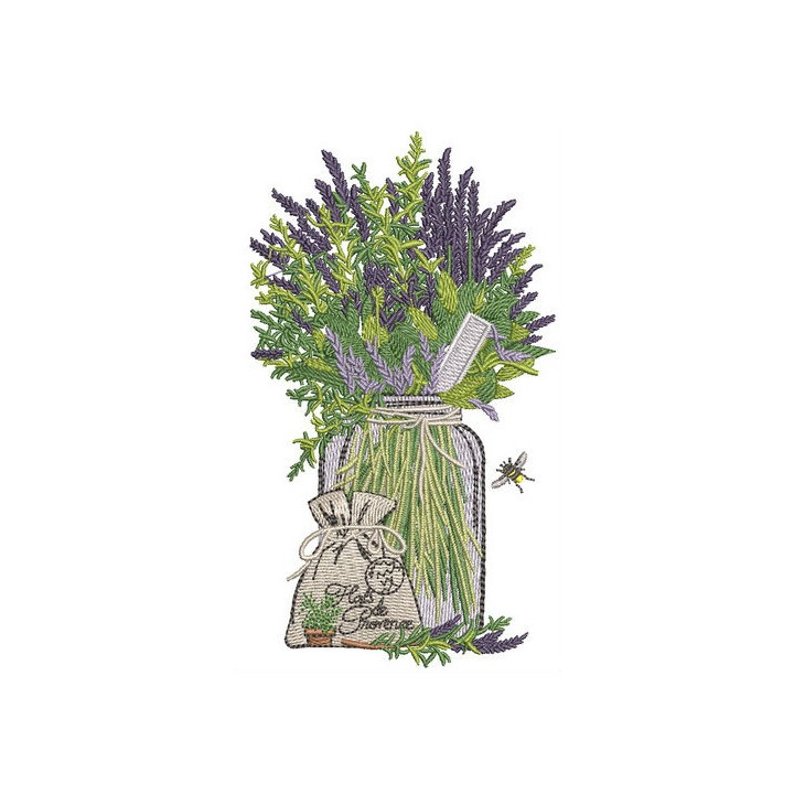 Provencal herbs embroidery design - Embroidery Design