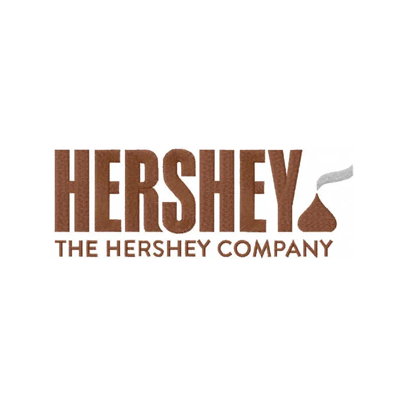 Hershey logo embroidery design preview showcasing the intricate stitching pattern for craft projects.