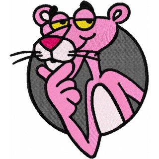 Pink panther thinking embroidery design - Embroidery Design