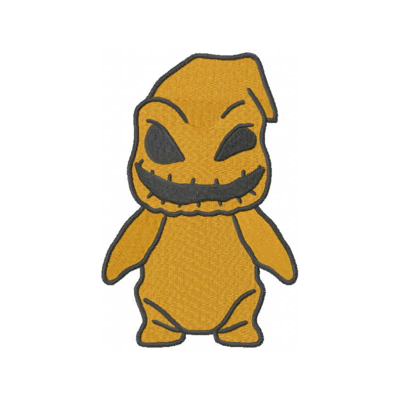 Embroidery design of Baby Oogie from The Nightmare Before Christmas, showcasing intricate stitching details.