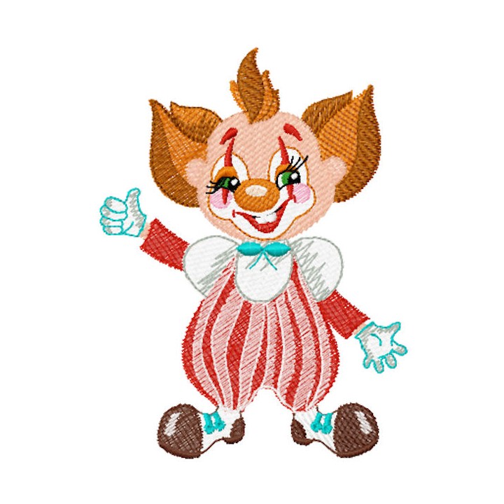 Funny clown embroidery design - Embroidery Design