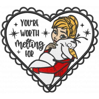 You re worth melting for embroidery design - Embroidery Design