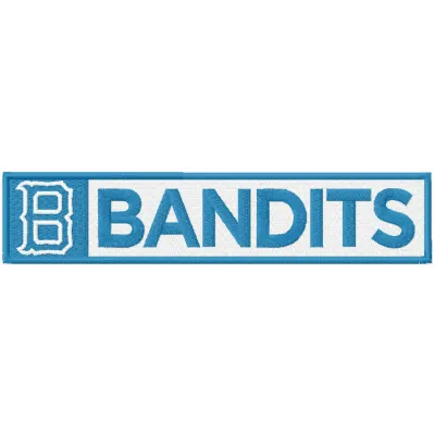 Bandits baseball logo embroidery design preview showcasing intricate stitching patterns for sports apparel.