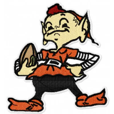 Cleveland browns brownie logo embroidery design