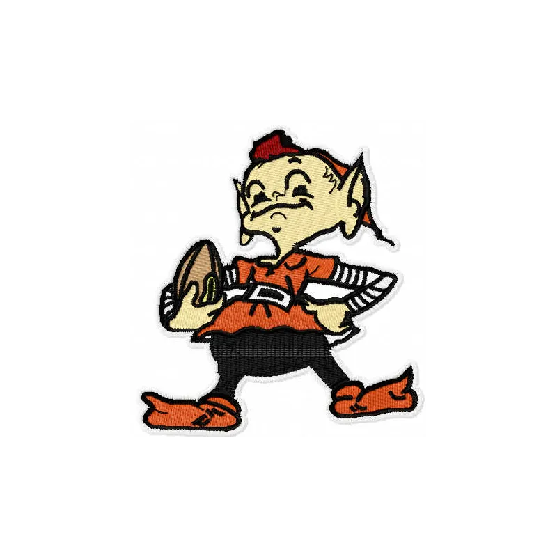 Cleveland browns brownie logo embroidery design