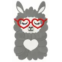 Lovely llama embroidery design showcasing a whimsical farm animal motif for creative stitching projects.
