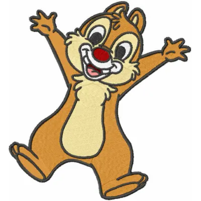 Happy Dale embroidery design featuring cheerful Chip and Dale motifs, perfect for embellishing t-shirts and tote bags.