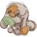 Newborn puppy embroidery design