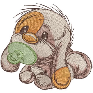 Newborn puppy embroidery design