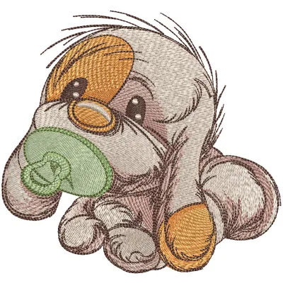 Newborn puppy embroidery design