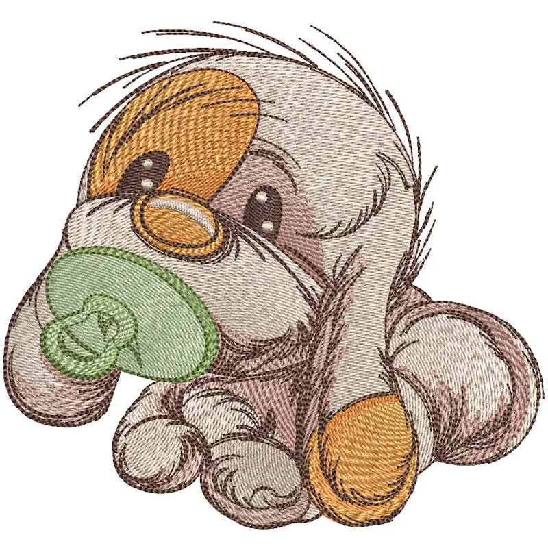 Newborn puppy embroidery design