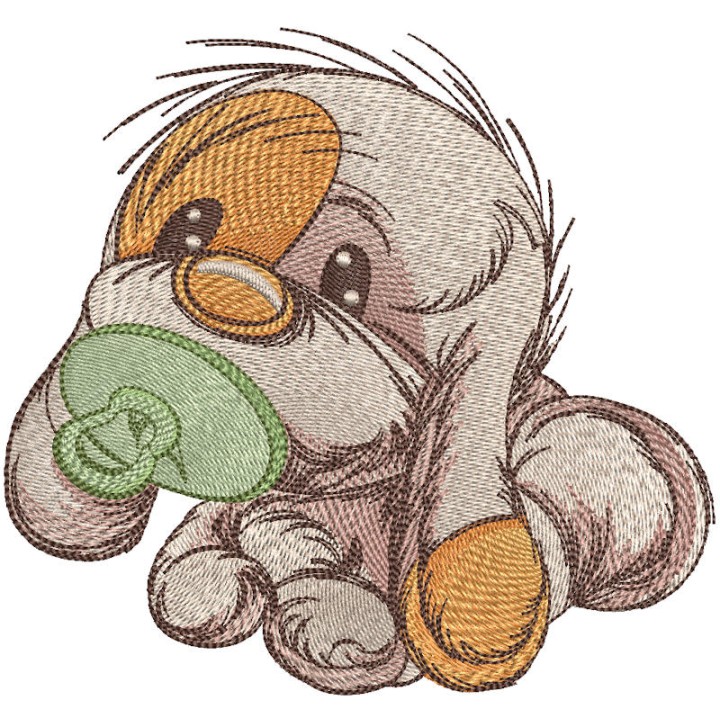 Newborn puppy embroidery design