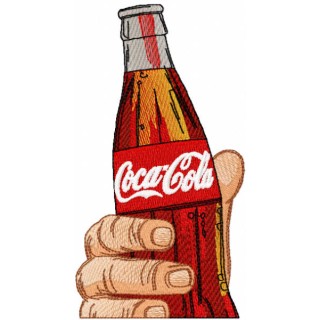 Coca cola bottle in hand embroidery design - Embroidery Design