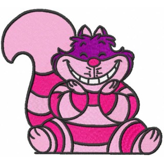 Cute cheshire cat embroidery design - Embroidery Design
