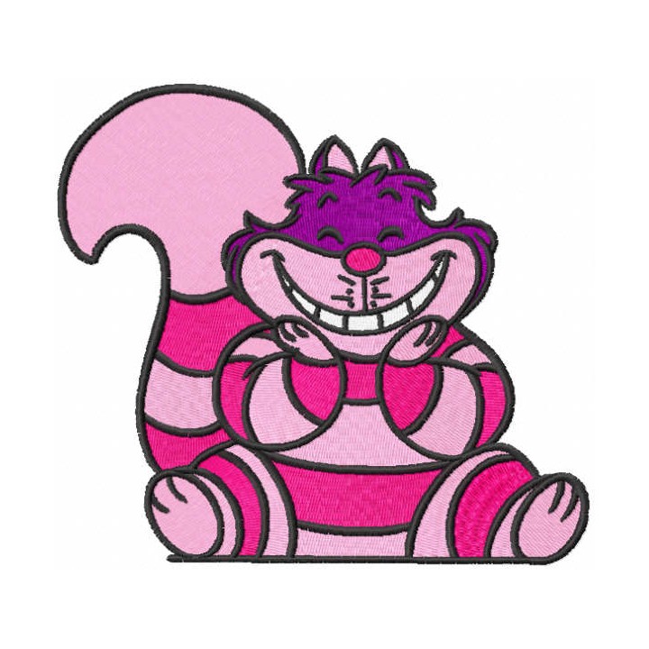 Cute cheshire cat embroidery design - Embroidery Design