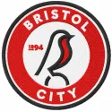 Bristol City logo embroidery design showcasing intricate stitching patterns for football enthusiasts.