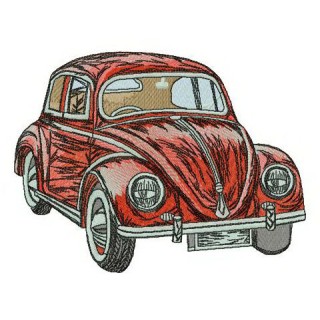Red Volkswagen Bug embroidery design - Embroidery Design