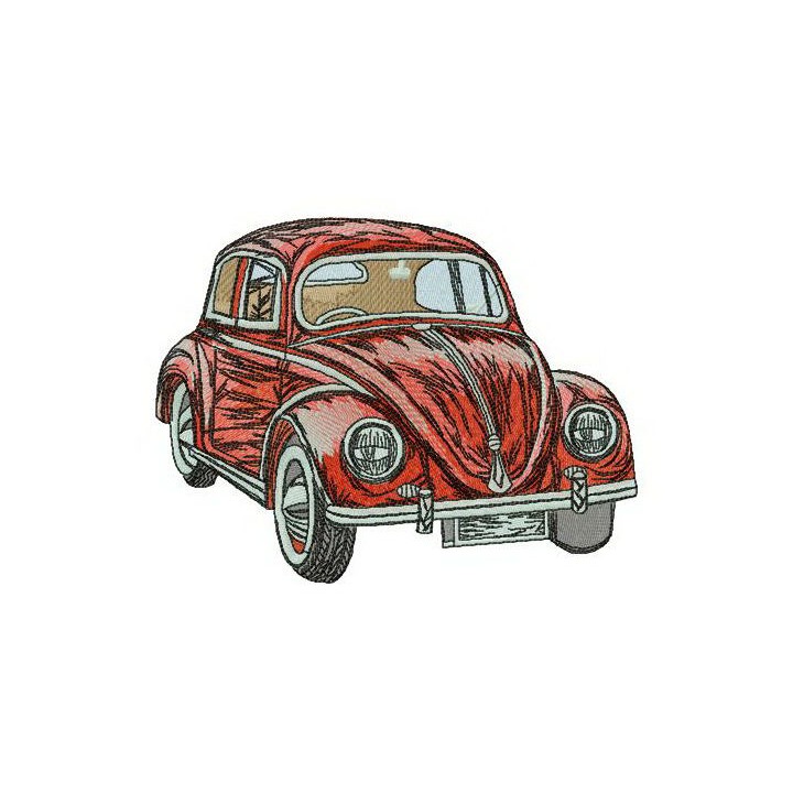 Red Volkswagen Bug embroidery design - Embroidery Design