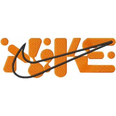 Nike modern style logo embroidery design showcased on a stitched pattern, perfect for apparel and accessories.