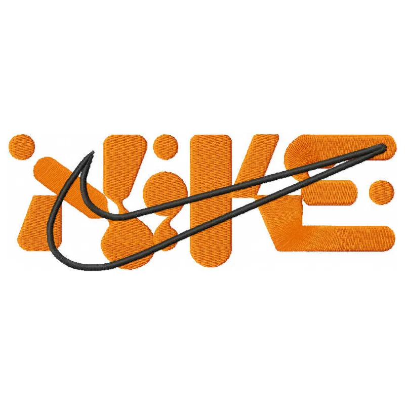 Nike modern style logo embroidery design showcased on a stitched pattern, perfect for apparel and accessories.