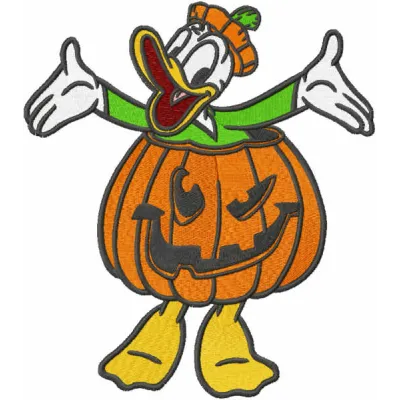 Preview of Halloween Donald embroidery design featuring a playful Donald Duck motif for festive stitching.