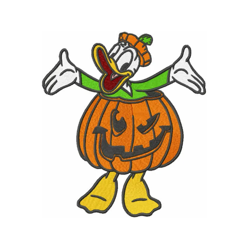 Preview of Halloween Donald embroidery design featuring a playful Donald Duck motif for festive stitching.