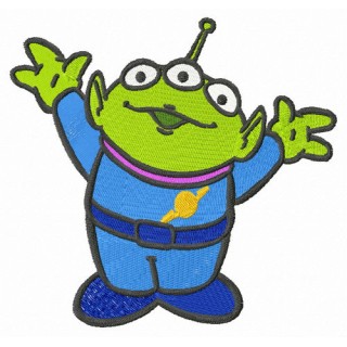 Happy Little Green Man embroidery design - Embroidery Design